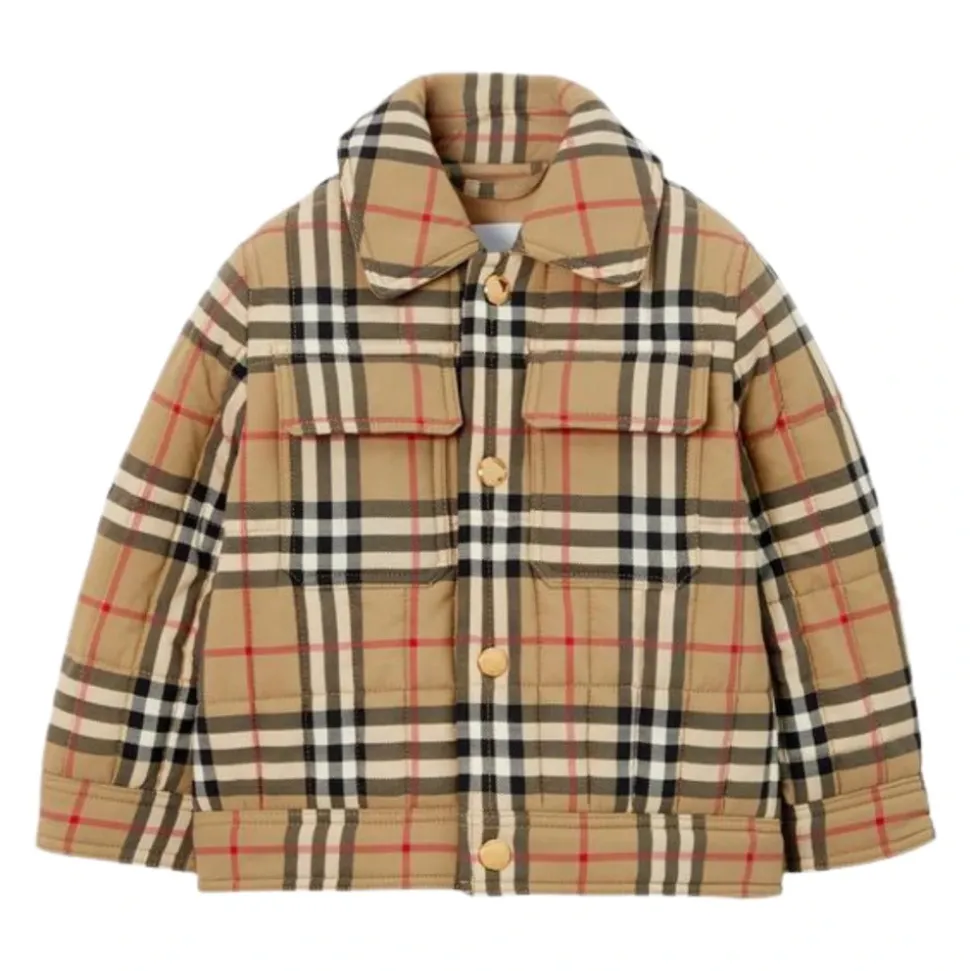 Vintage Check Gewatteerde Jas