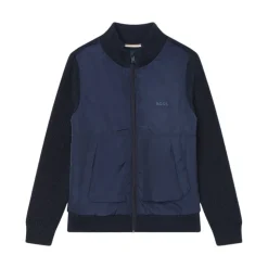 Volledige Rits Nylon en Wolmix Trui