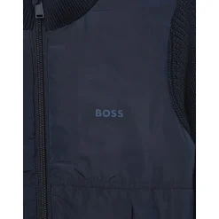 Volledige Rits Nylon en Wolmix Trui