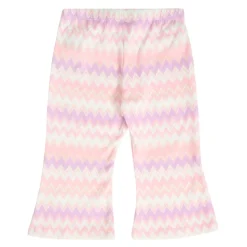 Wijd uitlopende Roze Chevron Patroon Katoenen Leggings