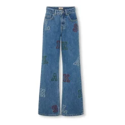 Wijde College Jeans in Medium Blauw Denim