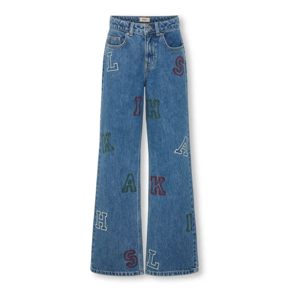 Wijde College Jeans in Medium Blauw Denim