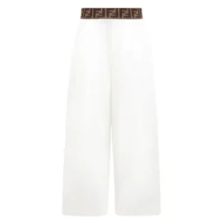 Wijde Pijpen Broek met Logo Tailleband