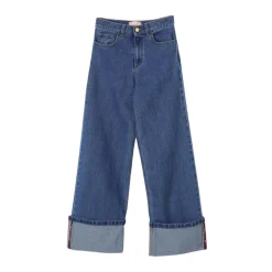 Wijde Spijkerbroek met Omgeslagen Zoom voor Kinderen