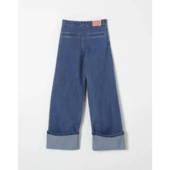 Wijde Spijkerbroek met Omgeslagen Zoom voor Kinderen