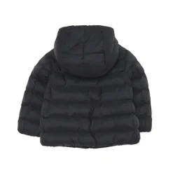 Winter pasgeboren zwart gewatteerd capuchonjack