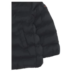 Winter pasgeboren zwart gewatteerd capuchonjack