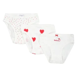 Wit Geribbeld Slipjes Set met Harten