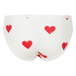 Wit Geribbeld Slipjes Set met Harten