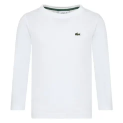 Wit Langemouw T-shirt met Krokodil