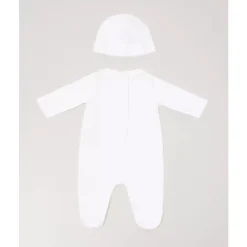 Witte beer pyjama met muts