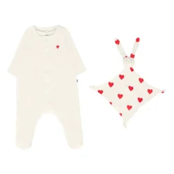 Witte Chenille Babypak en Konijn Deken Set