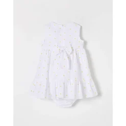 Witte Daisy Print Mouwloze Zomerjurk voor Kinderen