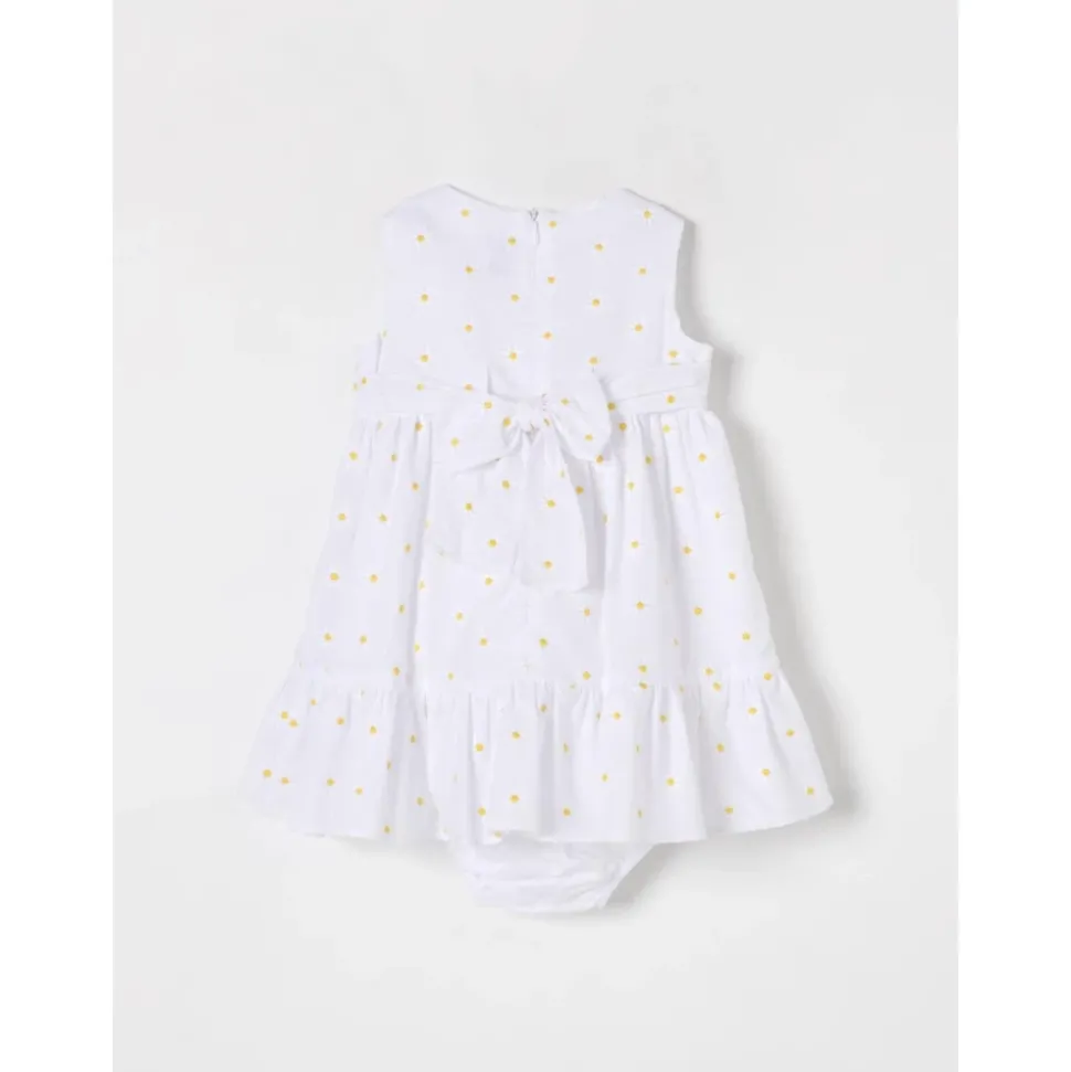 Witte Daisy Print Mouwloze Zomerjurk voor Kinderen