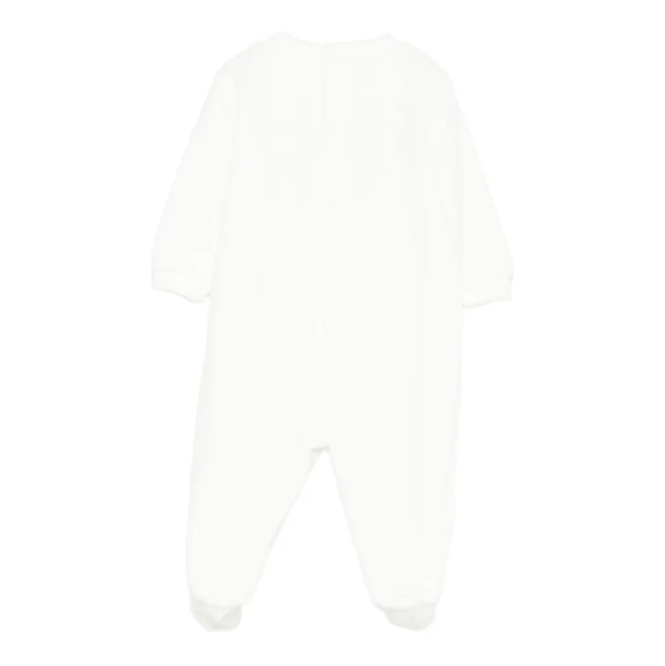 Witte Geborduurde Romper met Lange Mouwen