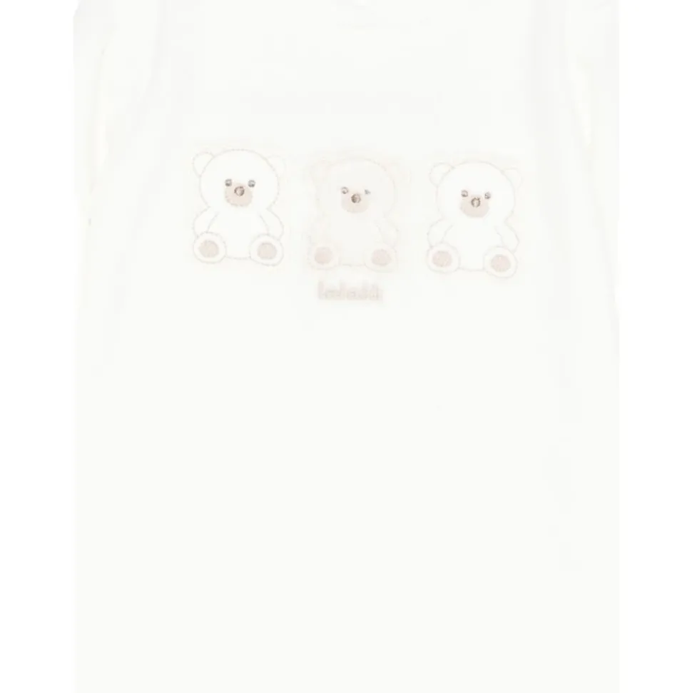 Witte Geborduurde Romper met Lange Mouwen