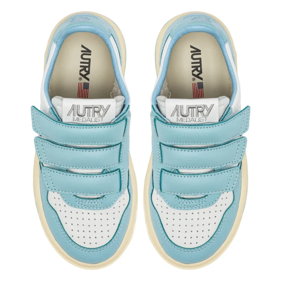 Witte gestreepte kindersneakers