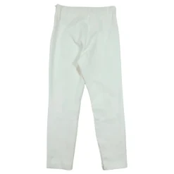 Witte hoge taille broek met metalen logo