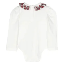 Witte Jersey Top met Klassieke Kraag