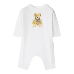 Witte Jurk met Logo Print Lange Mouwen