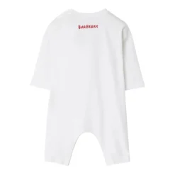 Witte Jurk met Logo Print Lange Mouwen