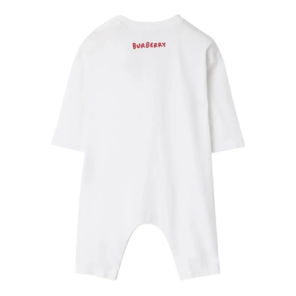 Witte Jurk met Logo Print Lange Mouwen