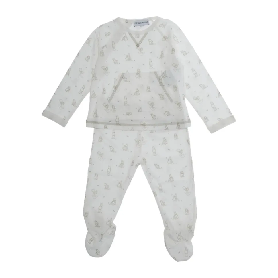 Witte Jurken Set met All-Over Motief