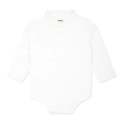 Witte Katoenen Body met Lange Mouwen