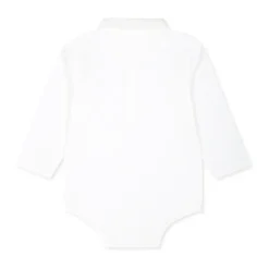 Witte Katoenen Body met Lange Mouwen