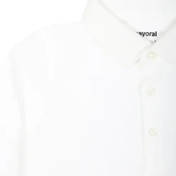 Witte Katoenen Body met Lange Mouwen