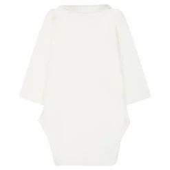 Witte Katoenen Body met Lange Mouwen