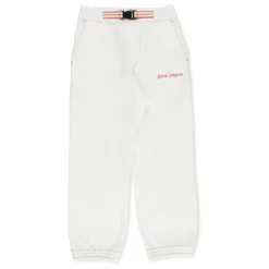 Witte Katoenen Broek met Logo Riem