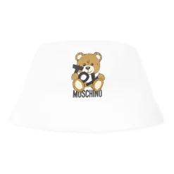 Witte Katoenen Cloche met Teddybeer