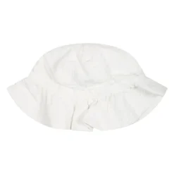 Witte Katoenen Cloche met Ruches