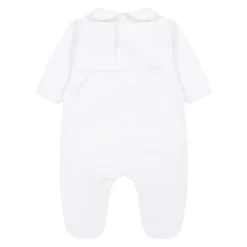 Witte Katoenen Jurk met Borduurwerk