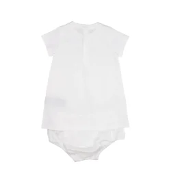 Witte Katoenen Jurk met Logo Print