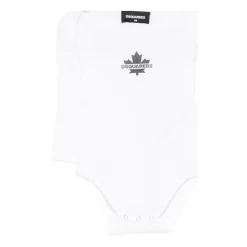 Witte Katoenen Romper met Lange Mouwen