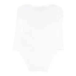 Witte Katoenen Romper met Lange Mouwen