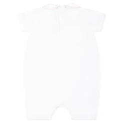 Witte Katoenen Romper met Peter Pan Kraag