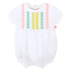 Witte Katoenen Romper met Lurex Harten