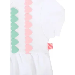 Witte Katoenen Romper met Lurex Harten