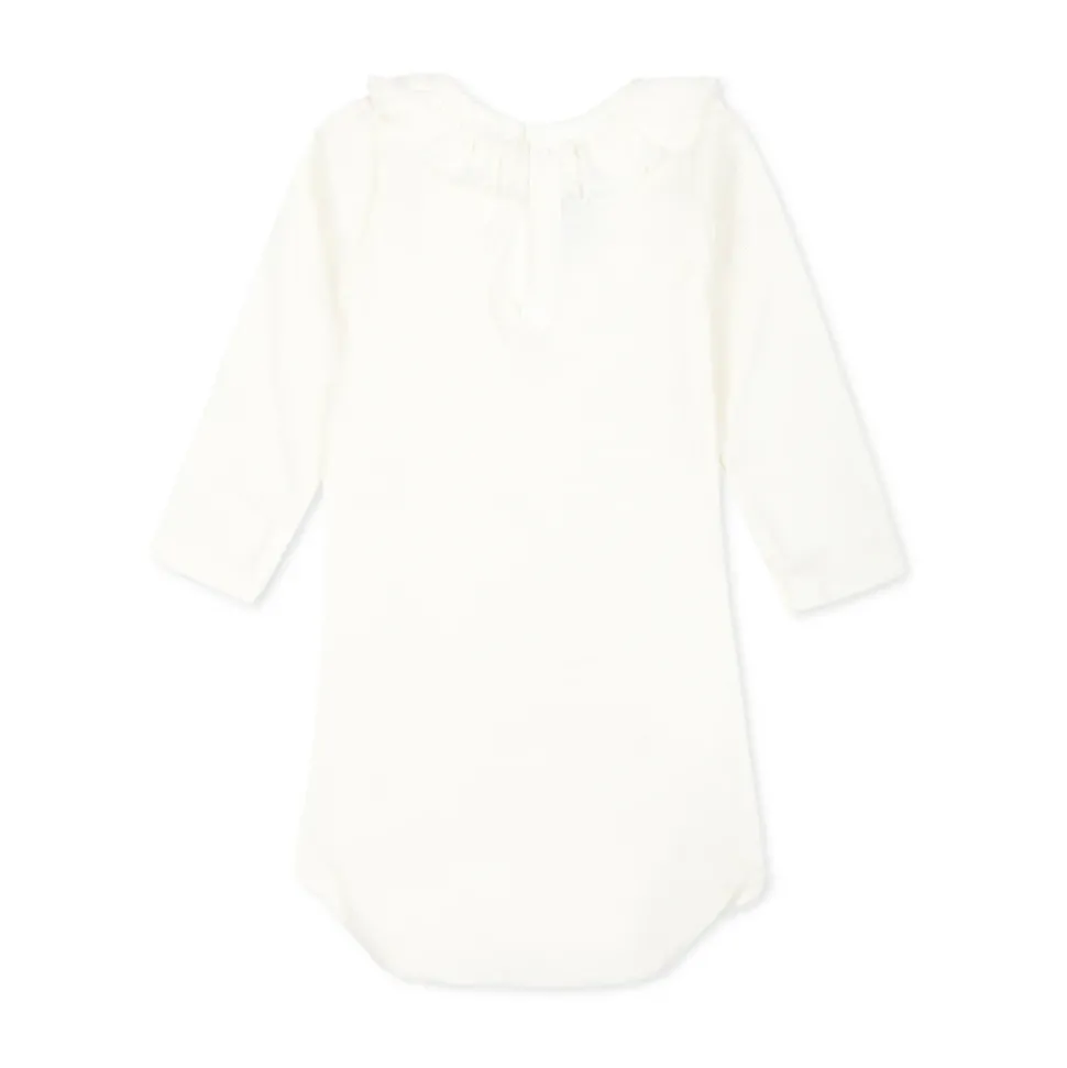 Witte Katoenen Romper met Ruches