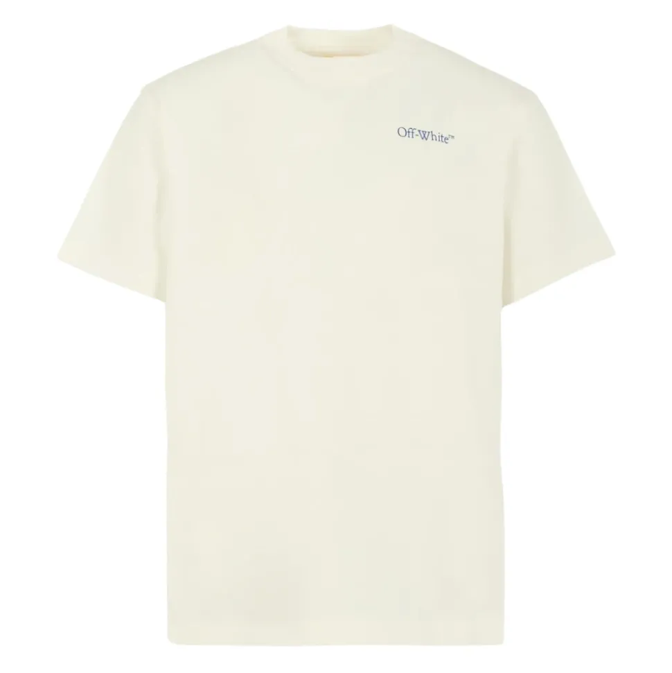 Witte Katoenen T-shirt met Blauwe Pijlen