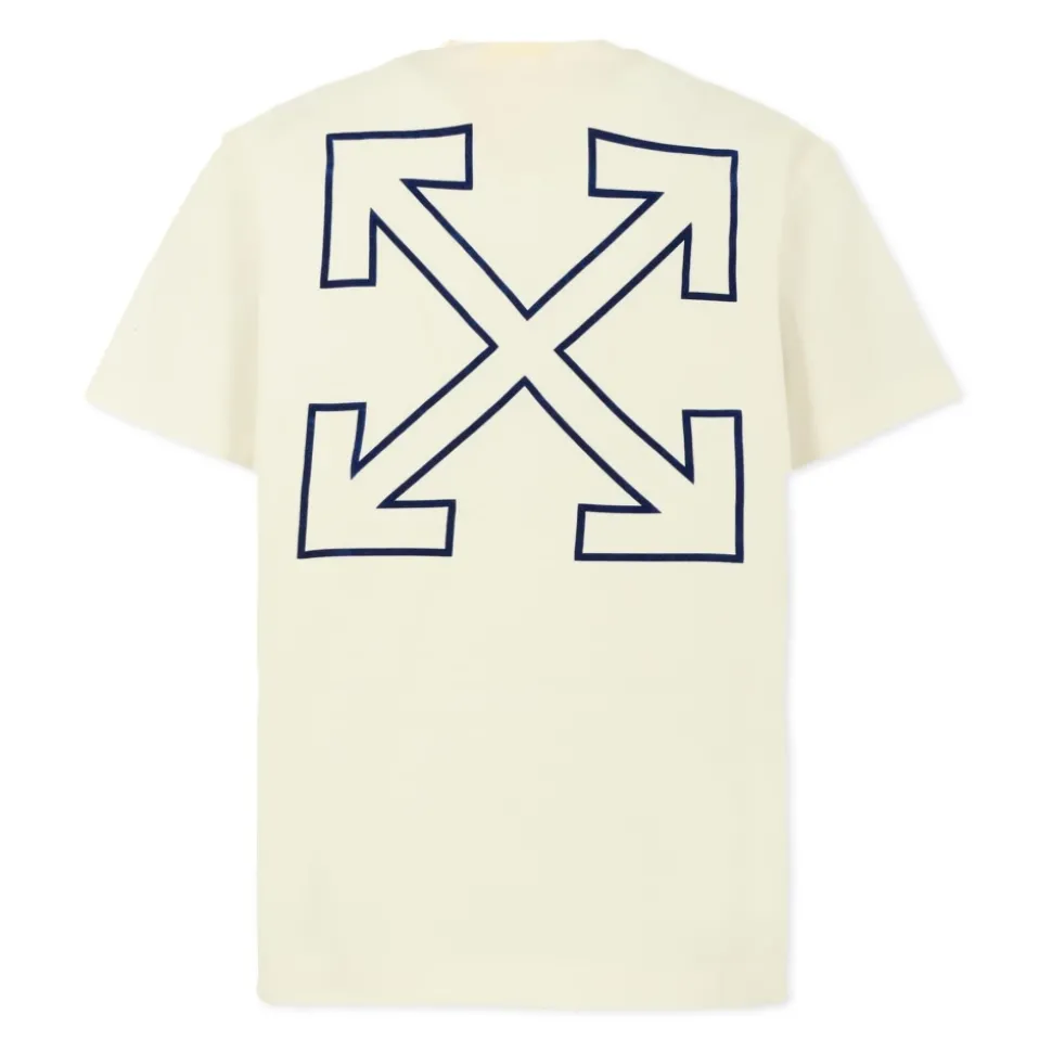 Witte Katoenen T-shirt met Blauwe Pijlen