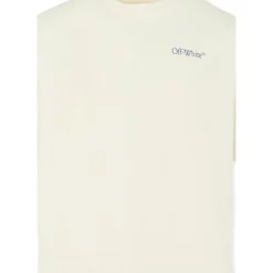 Witte Katoenen T-shirt met Blauwe Pijlen