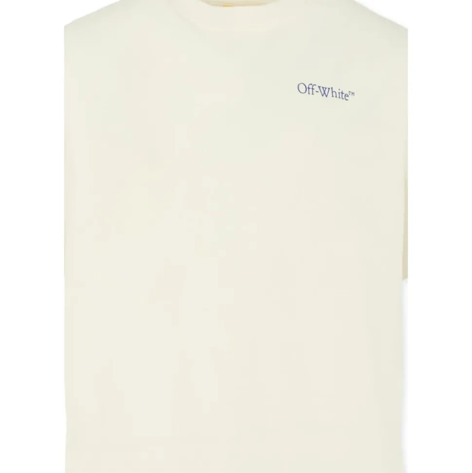 Witte Katoenen T-shirt met Blauwe Pijlen