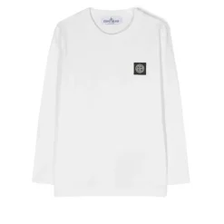 Witte kinder T-shirt met kompas motief