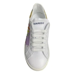 Witte lage top kindersneakers