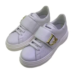Witte lage top kindersneakers