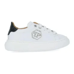 Witte lage top kindersneakers